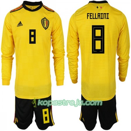 Billiga Fotbollströjor Belgien FELLAINI 8 Barn VM 2018 Borta tröja Långärmad
